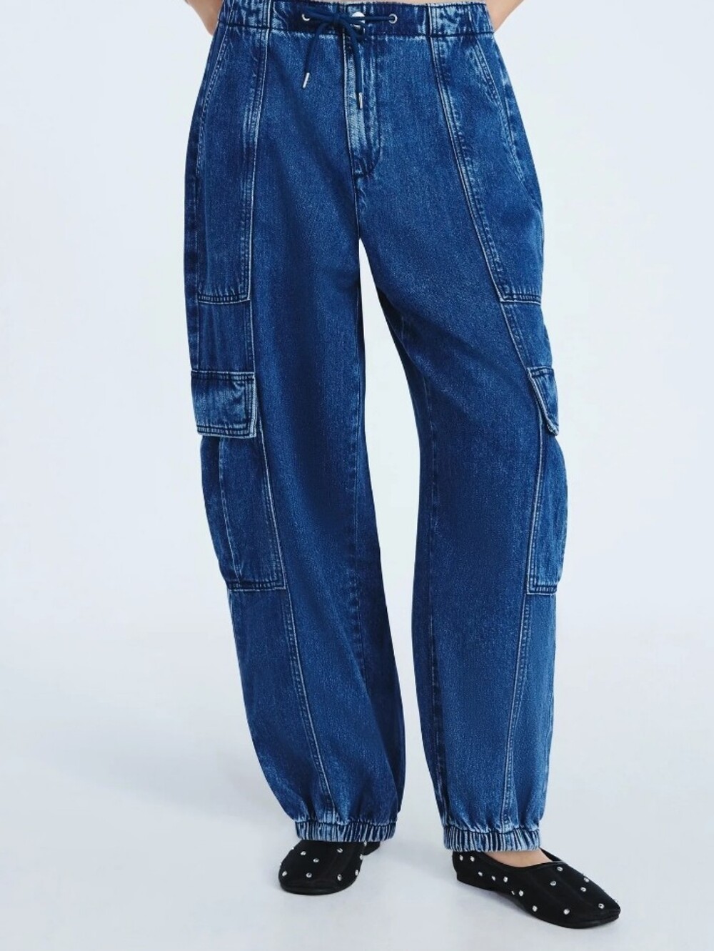 Scoop Women's Utility Jogger Dark Acid Wash Pants Sizes XL (16-18)